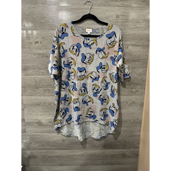 Women's LuLaRoe Blouse / Tshirt Dress Disney Donald Duck Gray Small - Picture 1 of 4